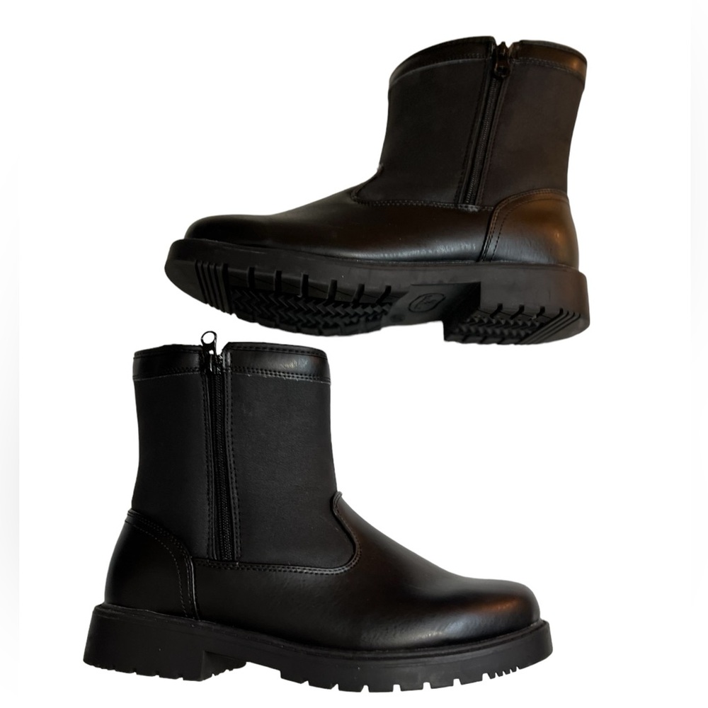Thermal King Men’s Black faux leather and fur Boots Sz 8